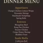 PF chang's Dinner Menu PF chang's Dinner Menu
